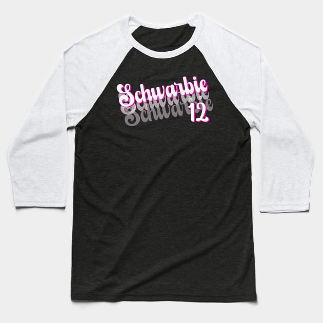 Schwarbie 12 pink gift Baseball T-Shirt by TrendyPlaza